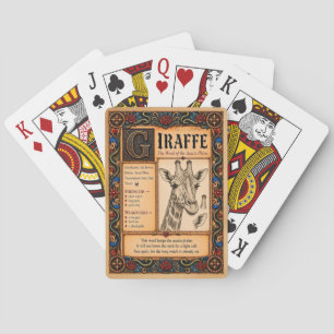 Giraffe, Mediaeval Bestiary Art Playing Cards