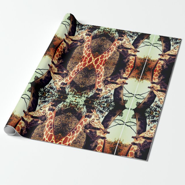 Giraffe Modern Art Gift Wrapping Paper (Unrolled)