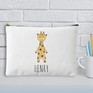 Giraffe monogram, cute kids  accessory pouch