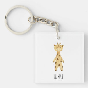 Giraffe monogram. cute modern  key ring