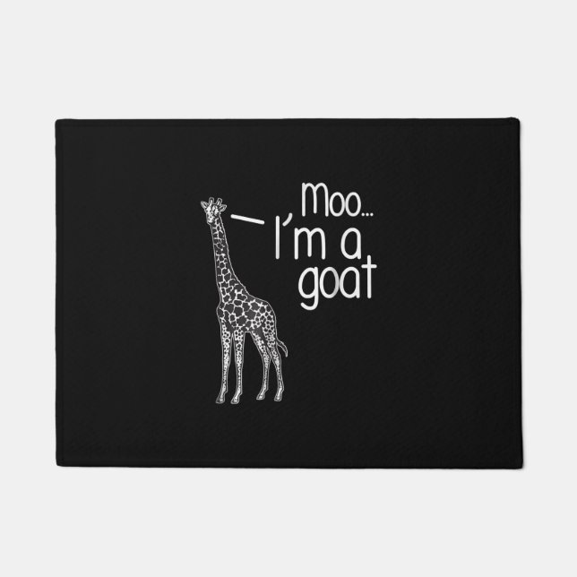 Giraffe Moo I'm A Goat Doormat (Front)