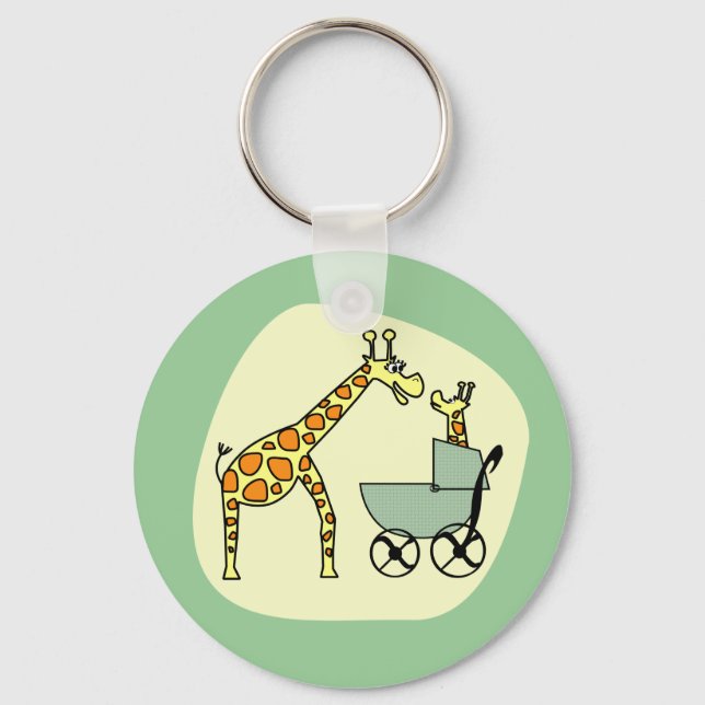 Giraffe Mum and Baby Keychain (Front)