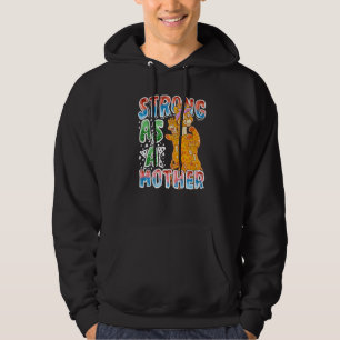 Giraffe Mum Strong As A Mother Mummy Mama Mother's Hoodie