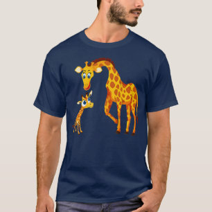 Giraffe Mum With Baby Giraffe Zoo Animal Wildlife T-Shirt