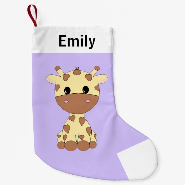 Giraffe Name Christmas Stocking (Front)