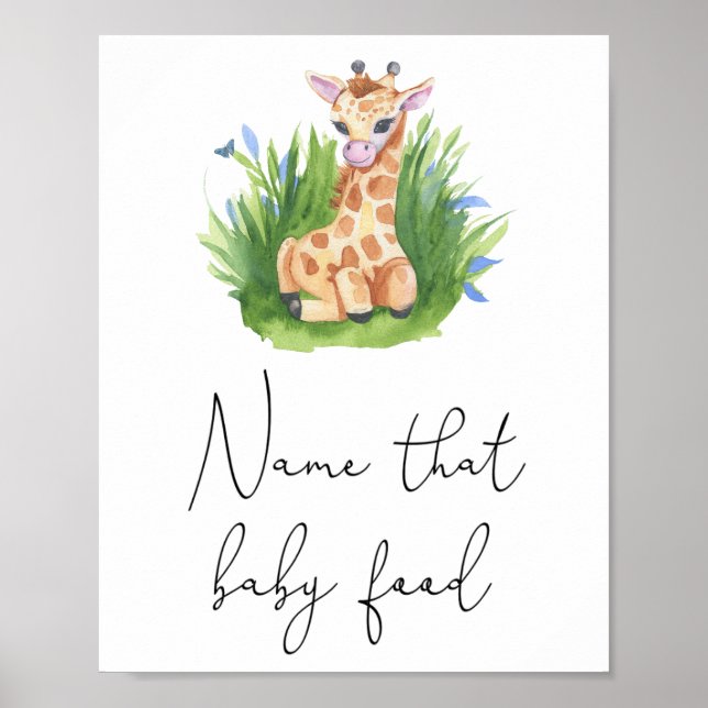 Giraffe - Name that baby food game Poster (Front)