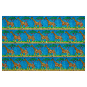 Giraffe - Natural Linen Fabric