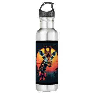 Giraffe Neck Like a Rollercoaster Run Funny Retro  710 Ml Water Bottle
