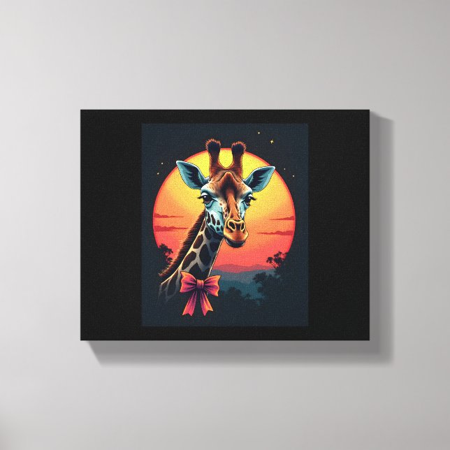Giraffe Neck Like a Rollercoaster Run Funny Retro  Canvas Print (Front)