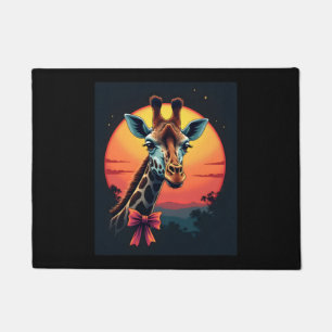 Giraffe Neck Like a Rollercoaster Run Funny Retro  Doormat