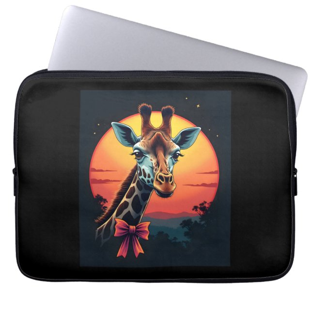 Giraffe Neck Like a Rollercoaster Run Funny Retro  Laptop Sleeve (Front)