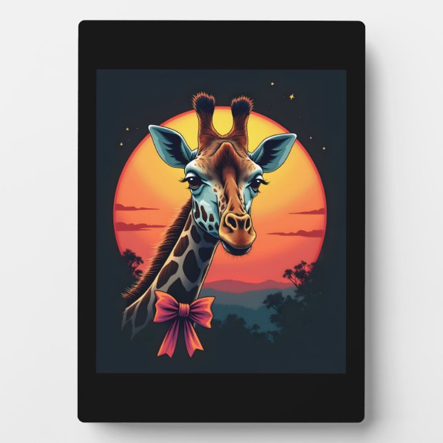 Giraffe Neck Like a Rollercoaster Run Funny Retro  Plaque (Front)