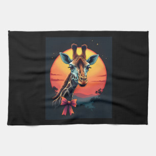 Giraffe Neck Like a Rollercoaster Run Funny Retro Tea Towel