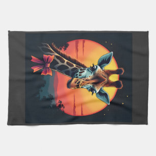 Giraffe Neck Like a Rollercoaster Run Funny Retro Tea Towel