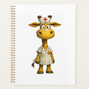 Giraffe Nurse Cartoon Whimsical Healthcare Hero C Planner