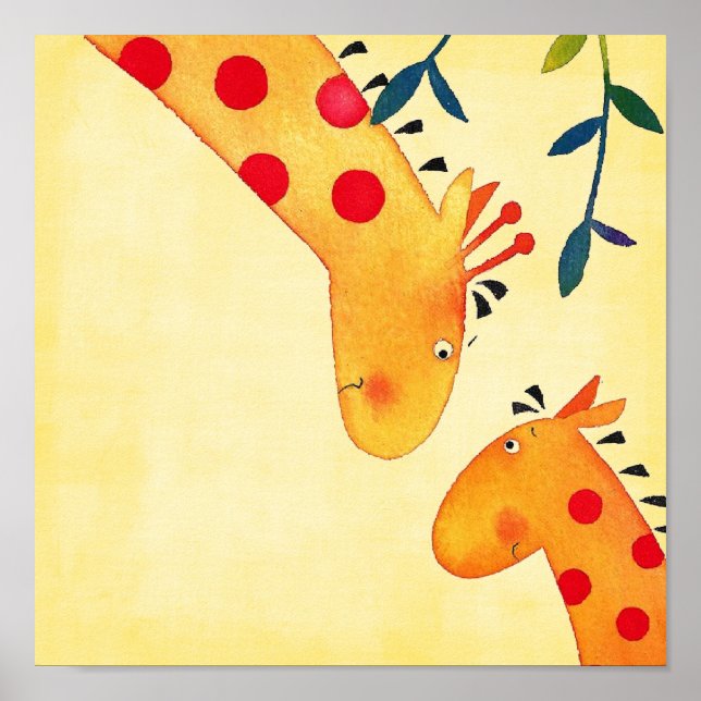giraffe nursery wall hanging poster (Front)