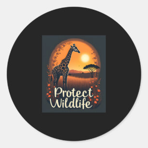 Giraffe of the Savanna Tank Top Classic Round Sticker