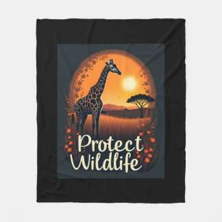 Giraffe of the Savanna Tank Top Fleece Blanket