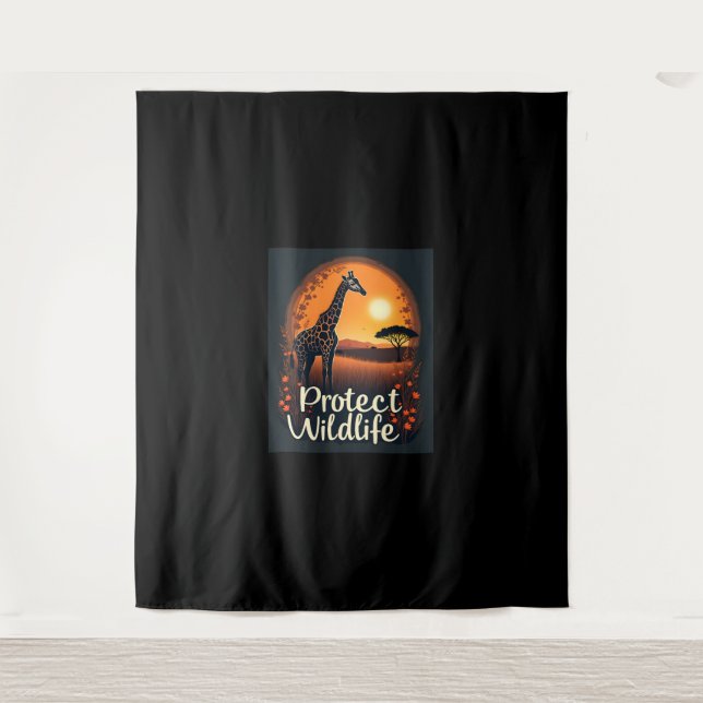 Giraffe of the Savanna Tank Top Tapestry (Front)