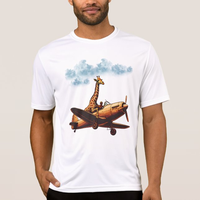 Giraffe on a plane T-Shirt (Front)