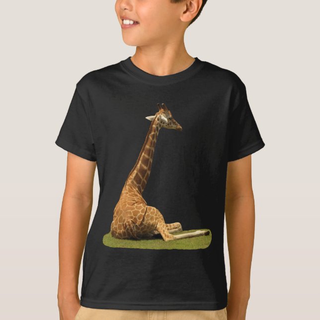 Giraffe on Grass T-Shirt (Front)