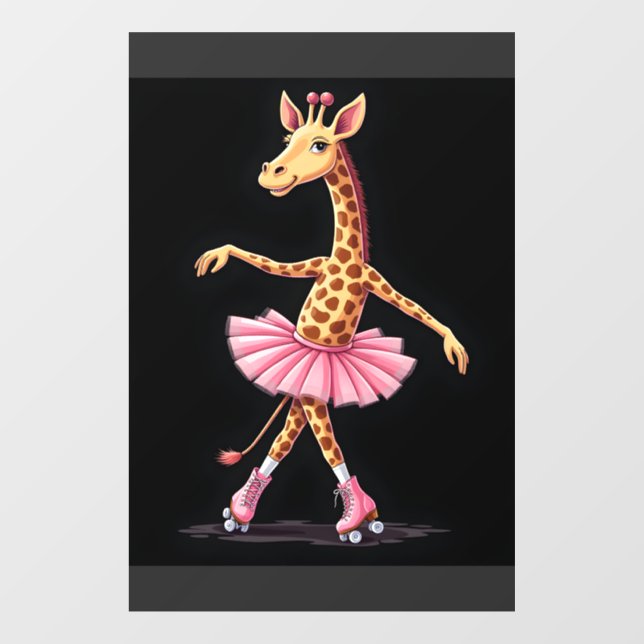 Giraffe On Roller Skates In Pink Tutu Tank Top (Sheet)