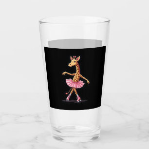Giraffe On Roller Skates In Pink Tutu Tank Top Glass