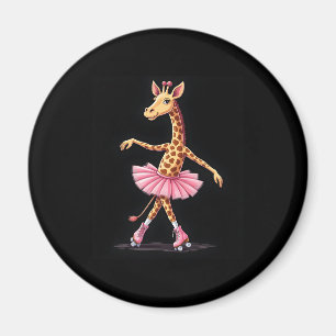 Giraffe On Roller Skates In Pink Tutu Tank Top Magnet