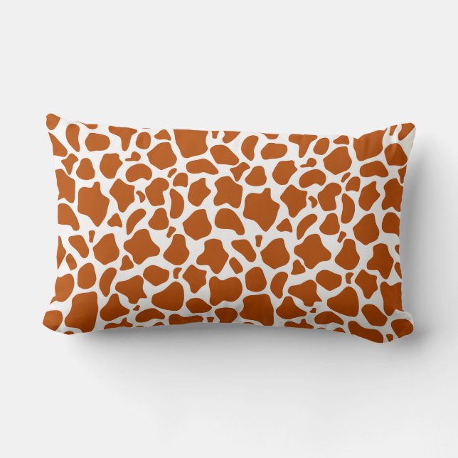 Giraffe Orange Print Decorative Pillow (Back)
