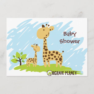 Giraffe Organic Planet Baby Shower Invitaitions Invitation
