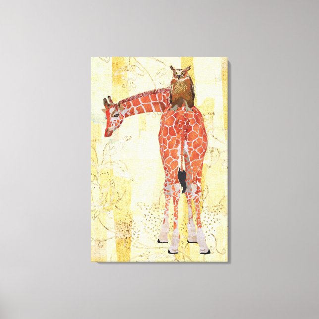 Giraffe & Owl Canvas Print (Front)