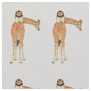 Giraffe & Owl Fabric