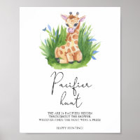 Giraffe - pacifier hunt baby shower game