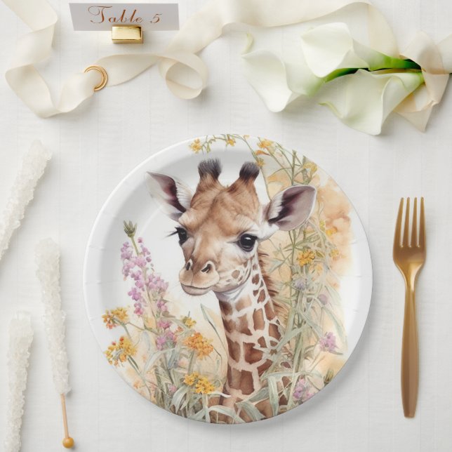  Giraffe Paper Plate (Wedding)