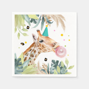 Giraffe Party Animals Birthday Zoo Safari Napkin