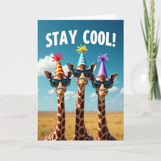Giraffe Party Hat Birthday Card