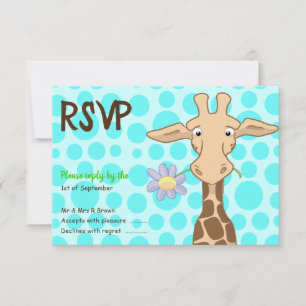 Giraffe Party RSVP Card