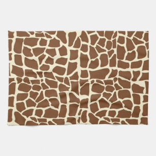 Giraffe pattern animal print tea towel
