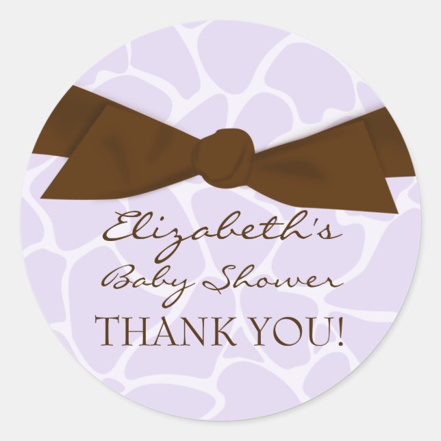 Giraffe Pattern Baby Shower Stickers (Front)