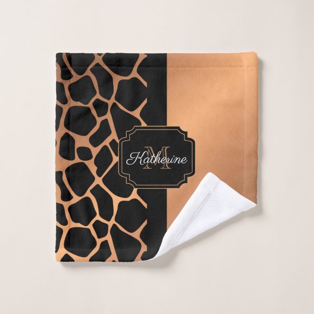 Giraffe Pattern Bath Towel Set (Wash Cloth)