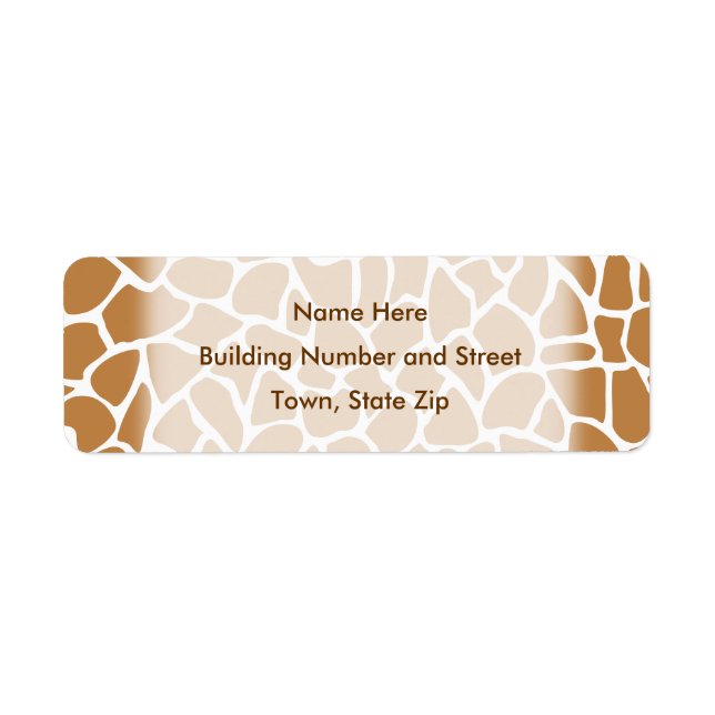 Giraffe Pattern Brown Animal Print Design. (Front)
