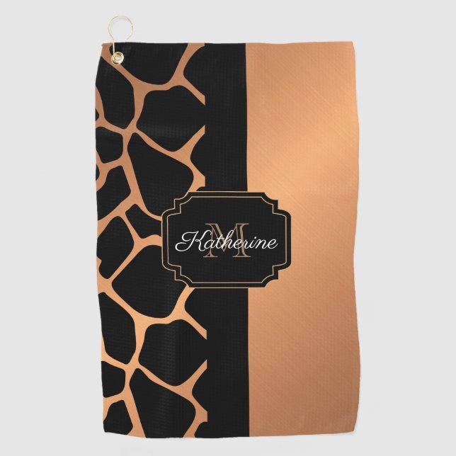 Giraffe Pattern Golf Towel (Front)