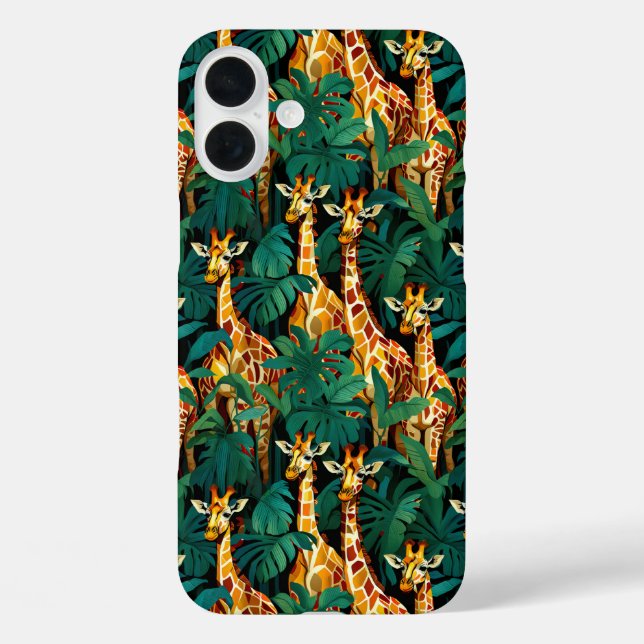 Giraffe Pattern in a Green Leafy Jungle Case-Mate iPhone Case (Back)