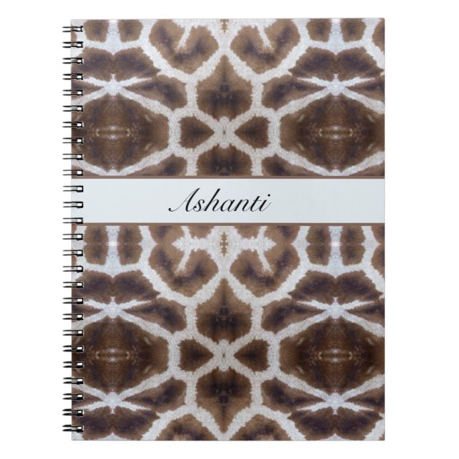 Giraffe pattern safari style customisable notebook (Front)
