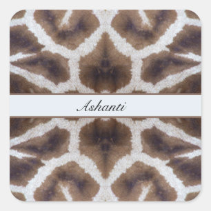 Giraffe pattern safari style customisable square sticker