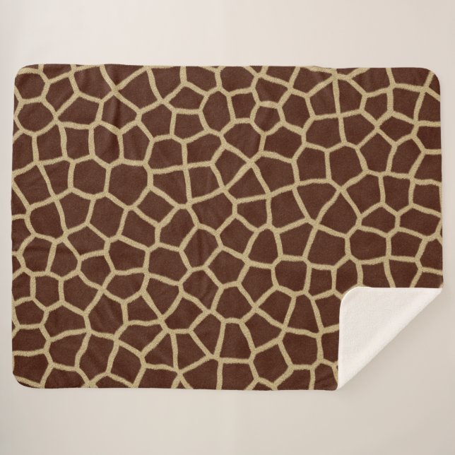 Giraffe Pattern Sherpa Blanket (Front (Horizontal))