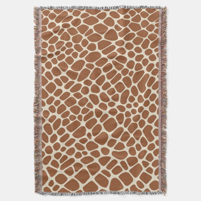 Giraffe Pattern Throw Blanket (Front Vertical)
