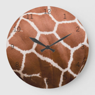 Giraffe pattern with numbers large clock