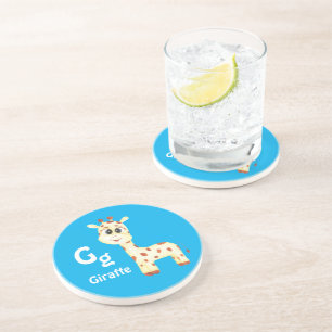Giraffe personalise ABC: Letter G - Add Your Name Coaster