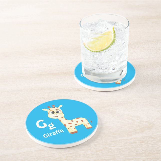 Giraffe personalise ABC: Letter G - Add Your Name Coaster (Side)
